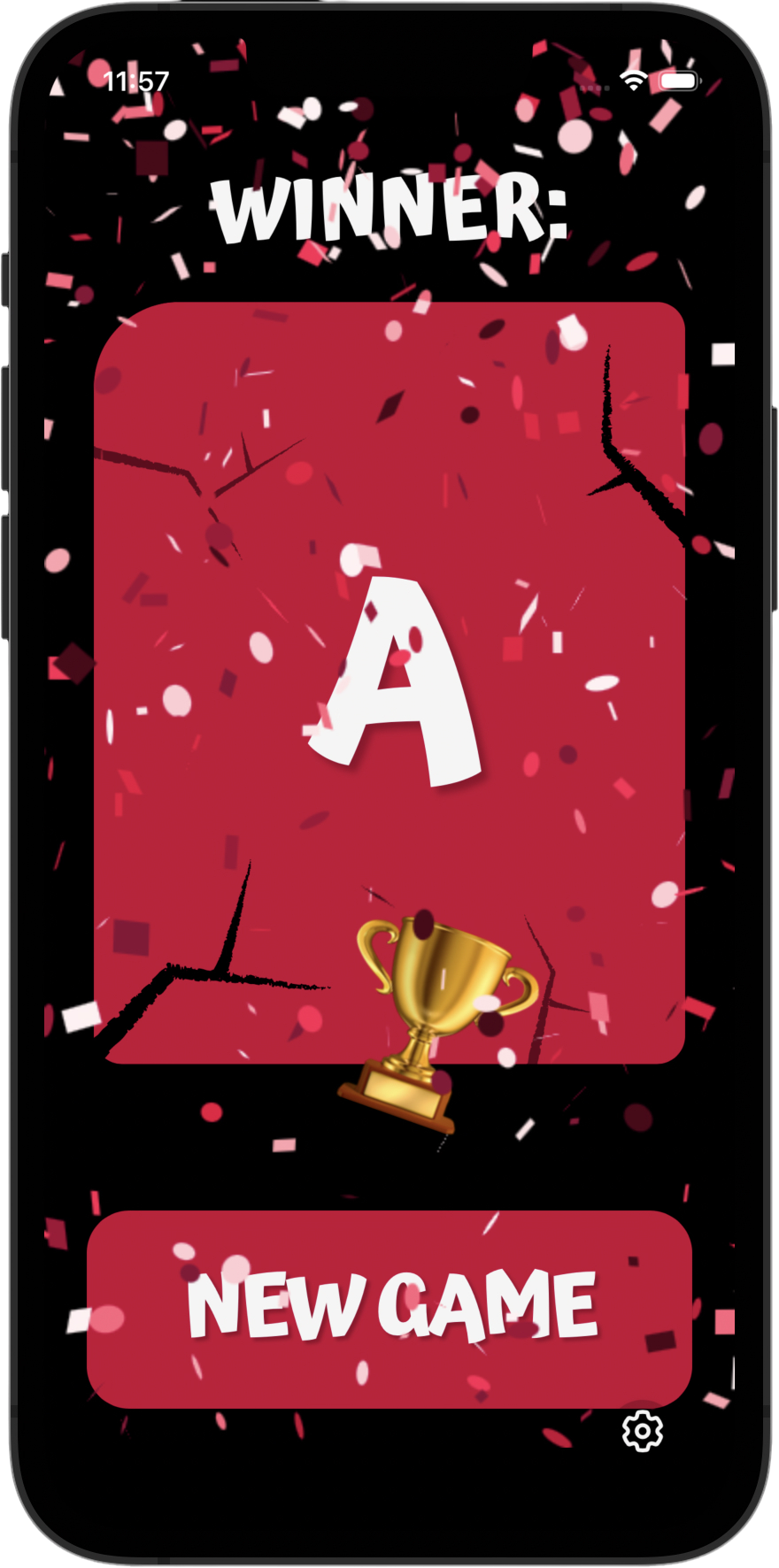 6 of 10: NextPhrase winner screen for Team A